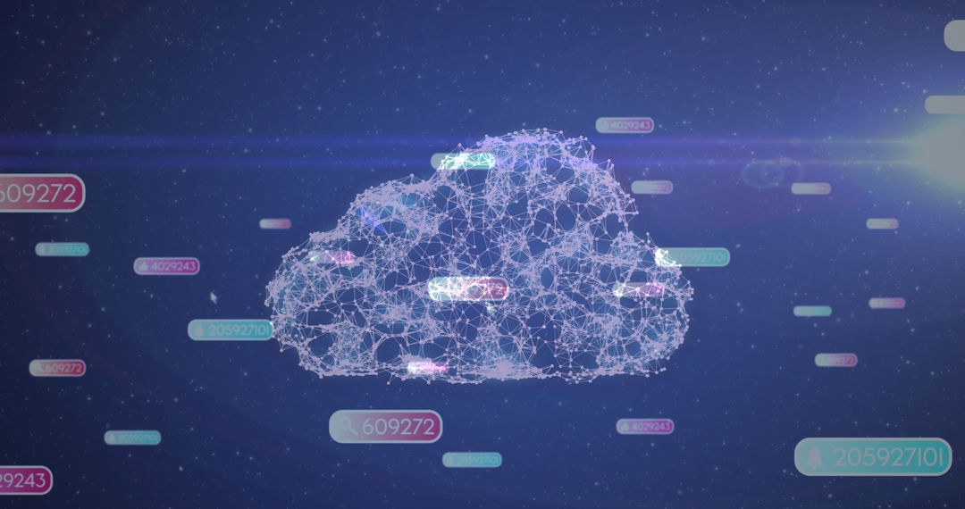 Abstract Digital Cloud with Social Media Icons