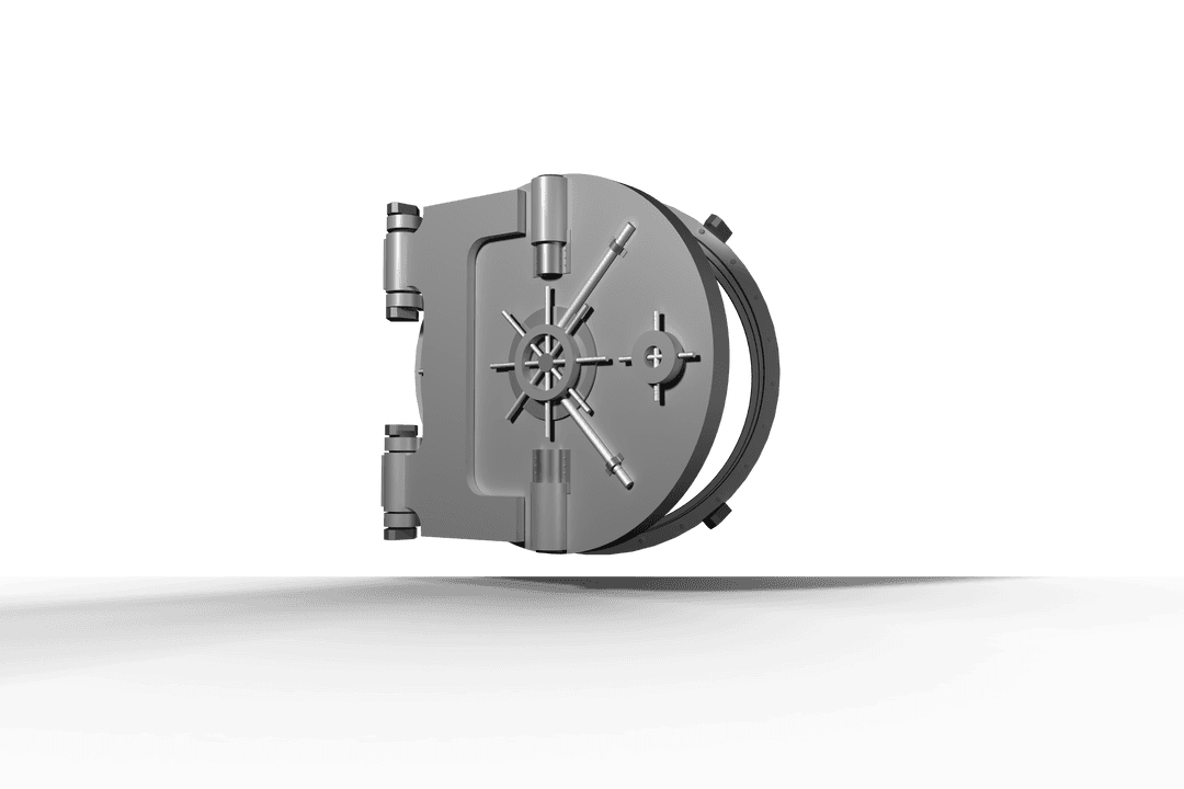 Silver Vault Door Transparent Illustration for Finance and Security