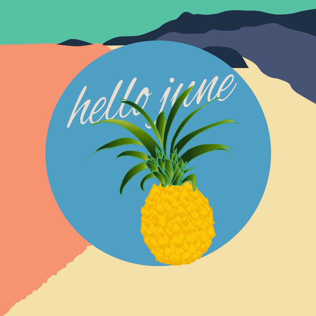 Hello June Tropical Pineapple Beach Concept