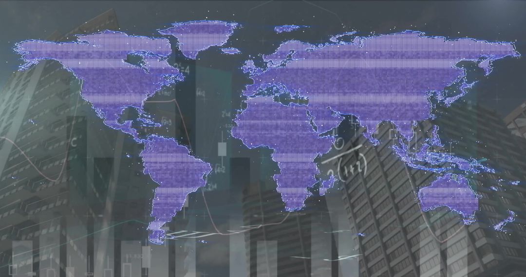 Futuristic Global Network with Financial Data Overlay