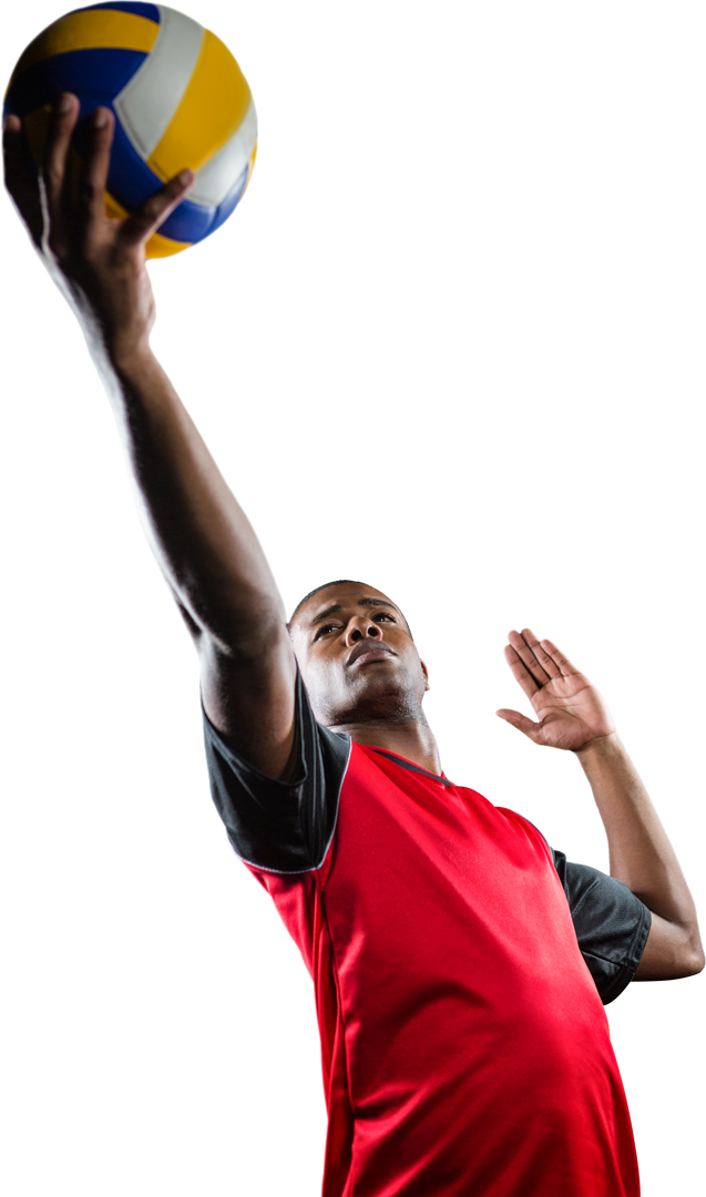 Transparent Energetic Sportsman Performing Volleyball Serve - Download Free Stock Images Pikwizard.com