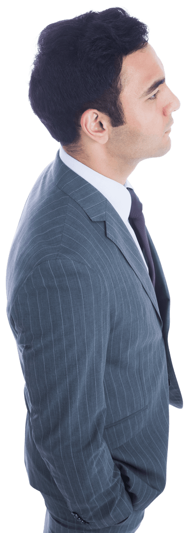 Confident Businessman Posing in Professional Attire on Transparent Background