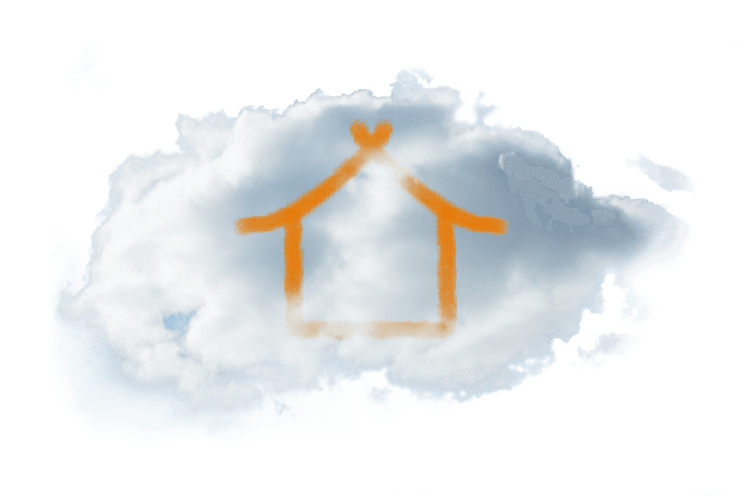House Symbol in Cloud on Transparent Background