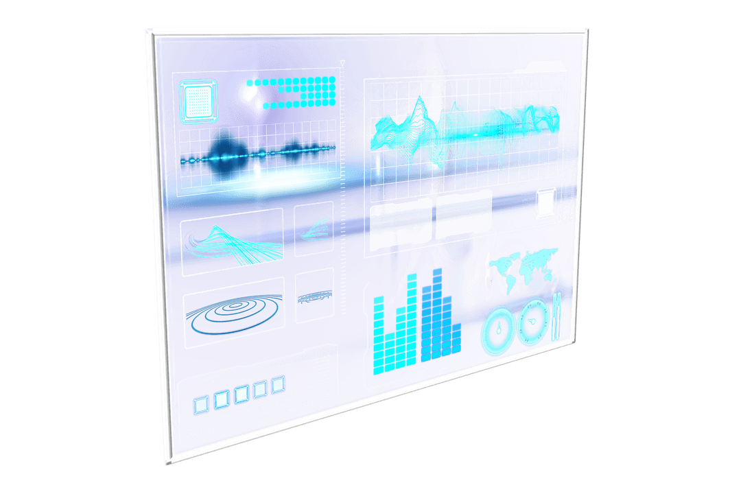 Digital Interface with Charts on Transparent Screen - Download Free Stock Images Pikwizard.com