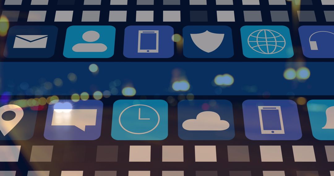 Digital Icons for Social Media and Communication Apps on Smartphone