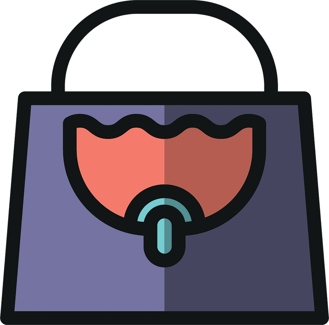 Transparent Digital Vector Illustration of Red and Purple Suitcase