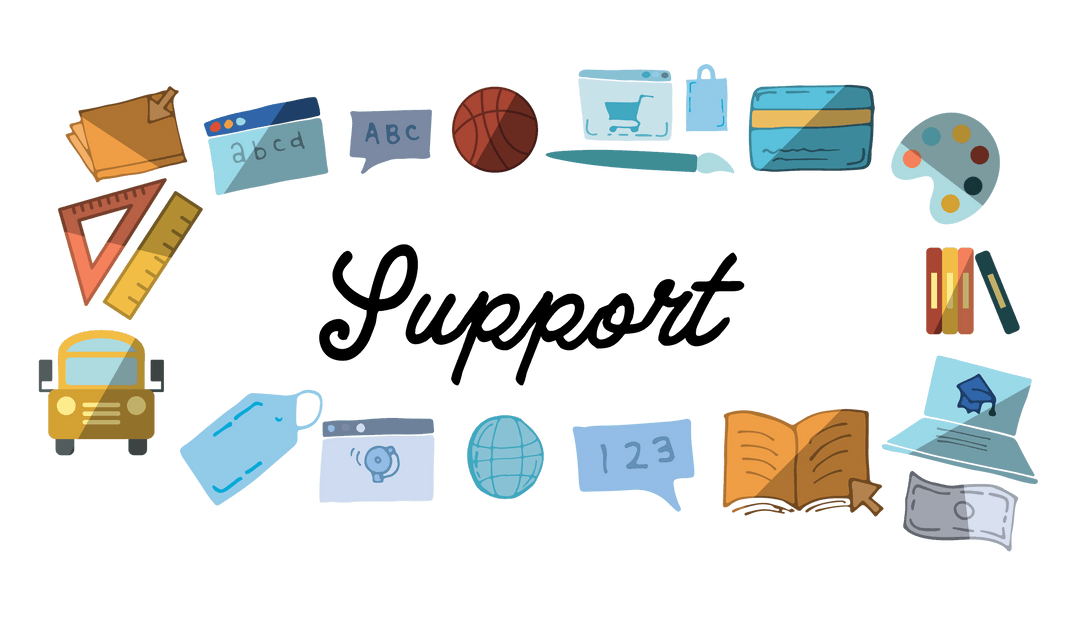 Educational Tools Surrounding Support Text Transparent Illustration