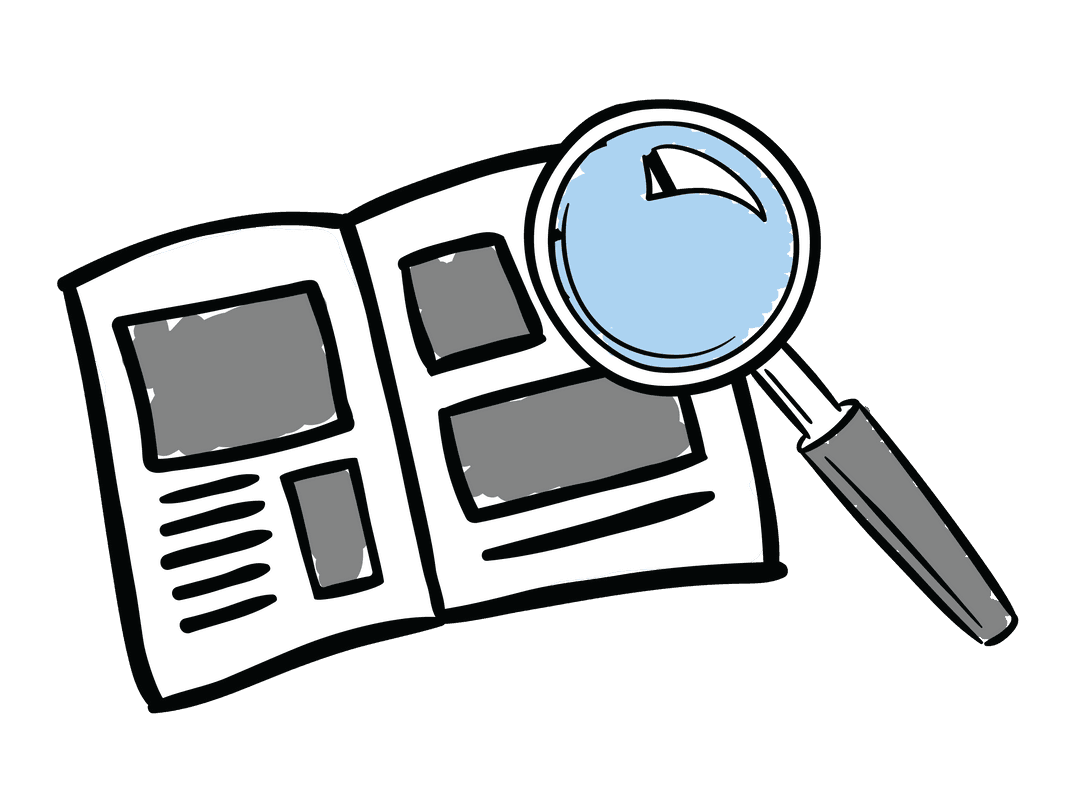 Transparent Magnifying Glass Examining Newspaper Mockup