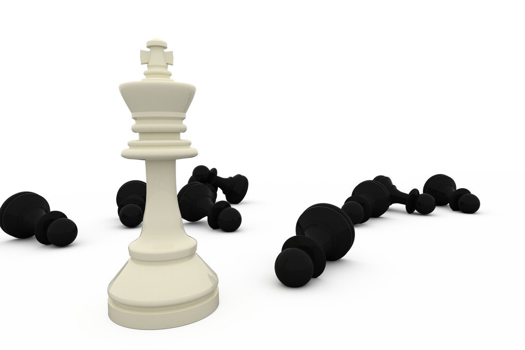 Transparent Chess Scene: White King Dominating Fallen Black Pieces - Download Free Stock Images Pikwizard.com