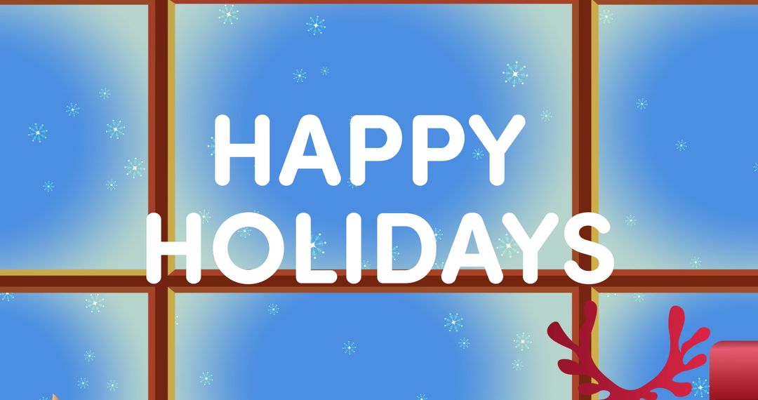 Festive Holiday Greeting with Snowflakes and Message