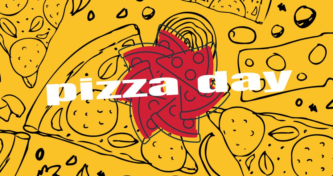 Graphic Design Illustration Celebrating Pizza Day with Bold Typography
