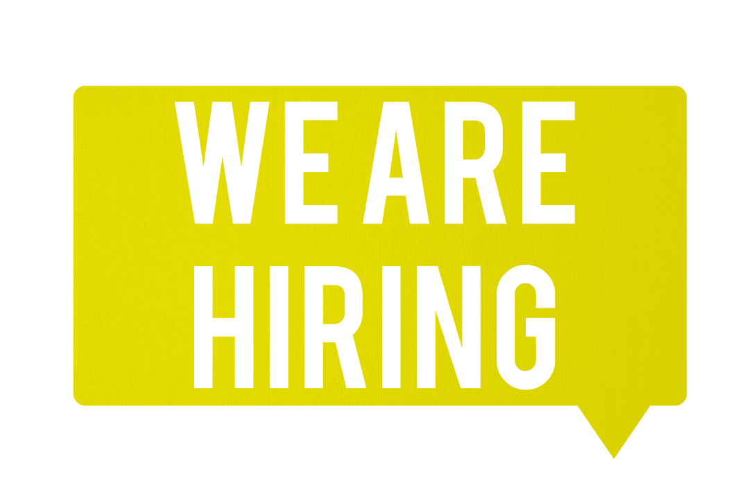 Transparent Hiring Banner in Yellow Speech Bubble Design