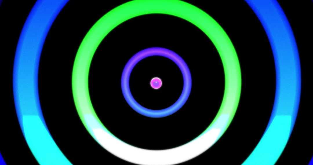 Colorful Spinning Neon Circles on Dynamic Background