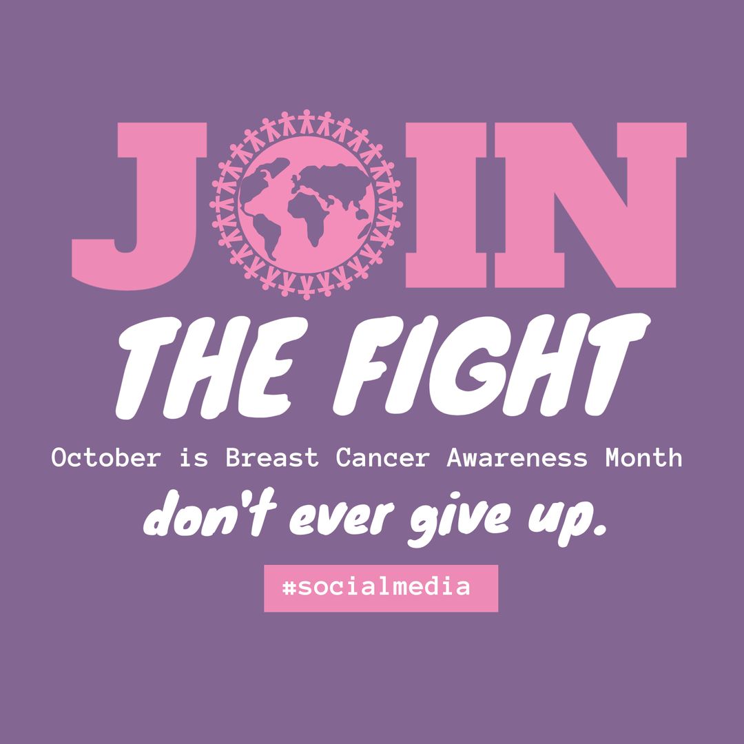 Join the Fight Breast Cancer Awareness Month Poster - Download Free Stock Templates Pikwizard.com