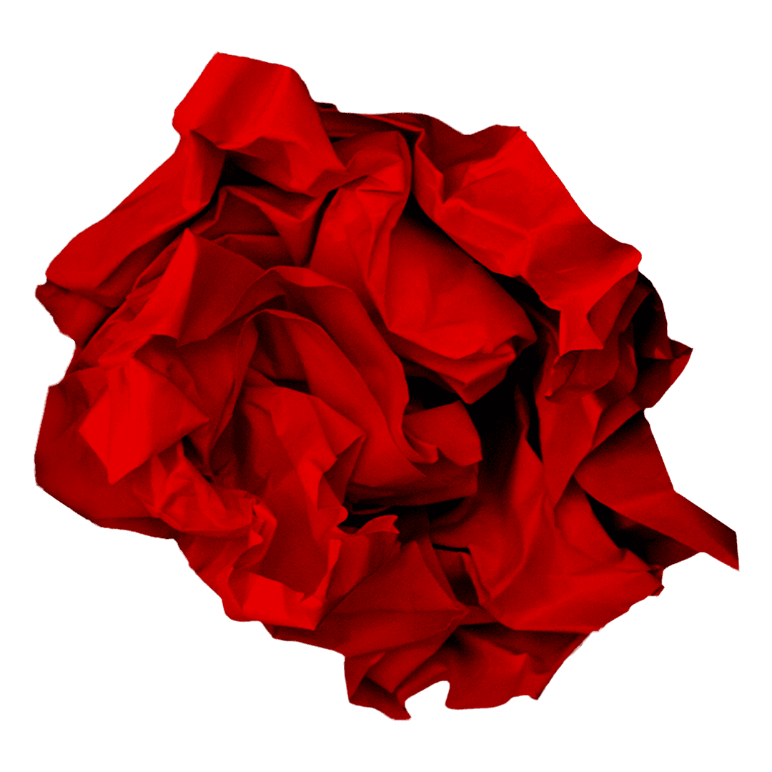 Transparent Crumpled Red Paper Ball Creative Design
