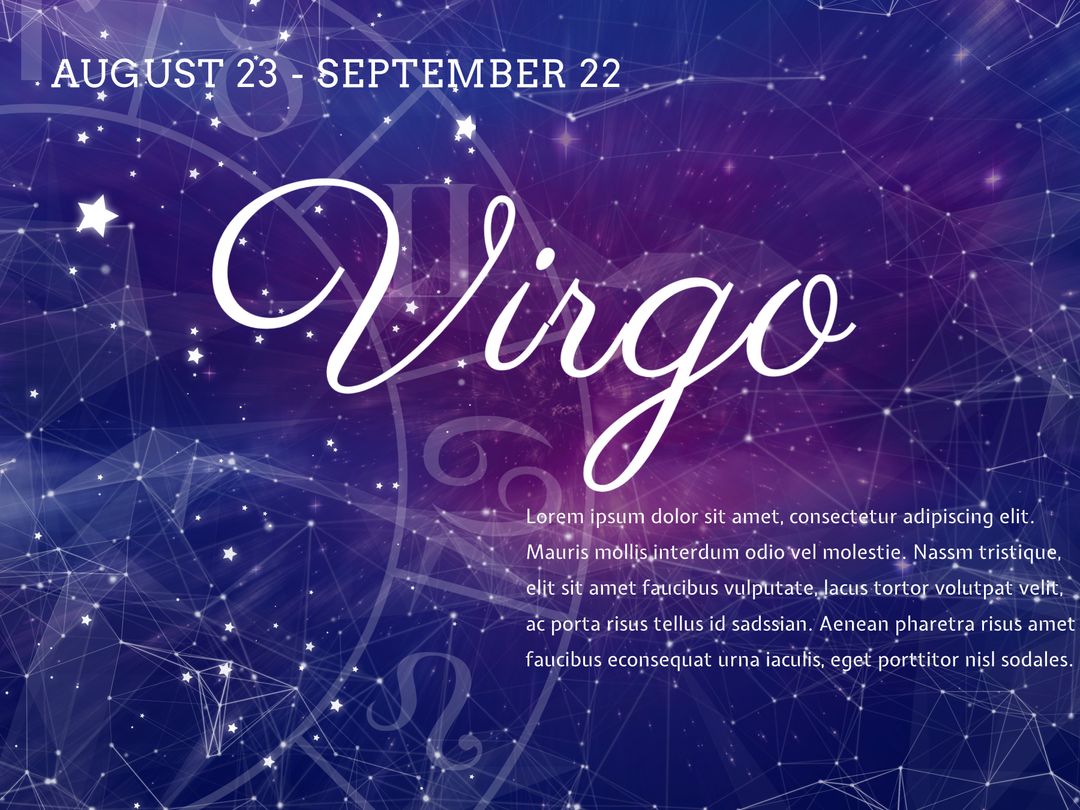 Virgo Zodiac Design with Cosmic Starry Background - Download Free Stock Templates Pikwizard.com