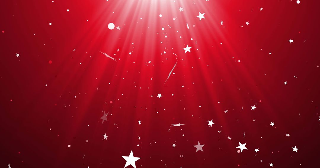 Glowing Red Background with Falling White Stars