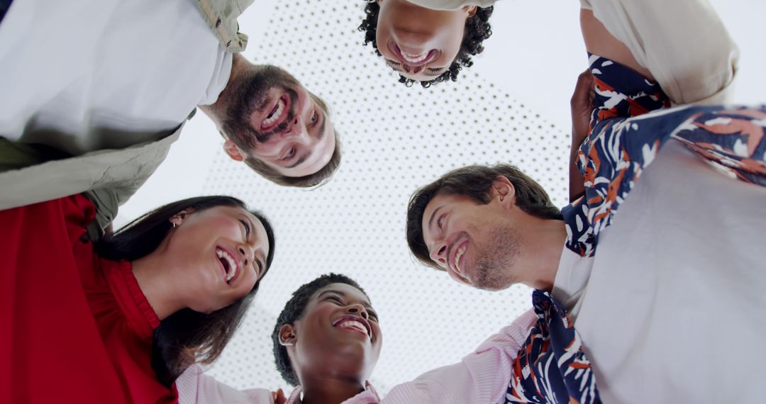 Diverse Group of Friends Embracing and Smiling in a Circle - Free Images, Stock Photos and Pictures on Pikwizard.com