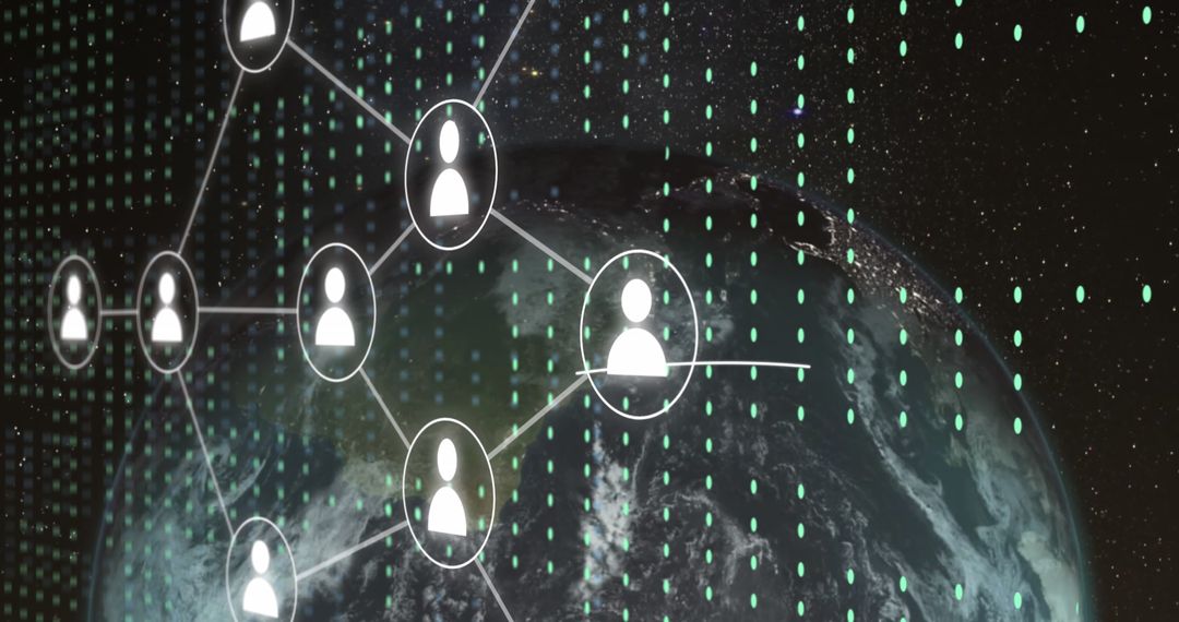 Global digital connections with data networking concept