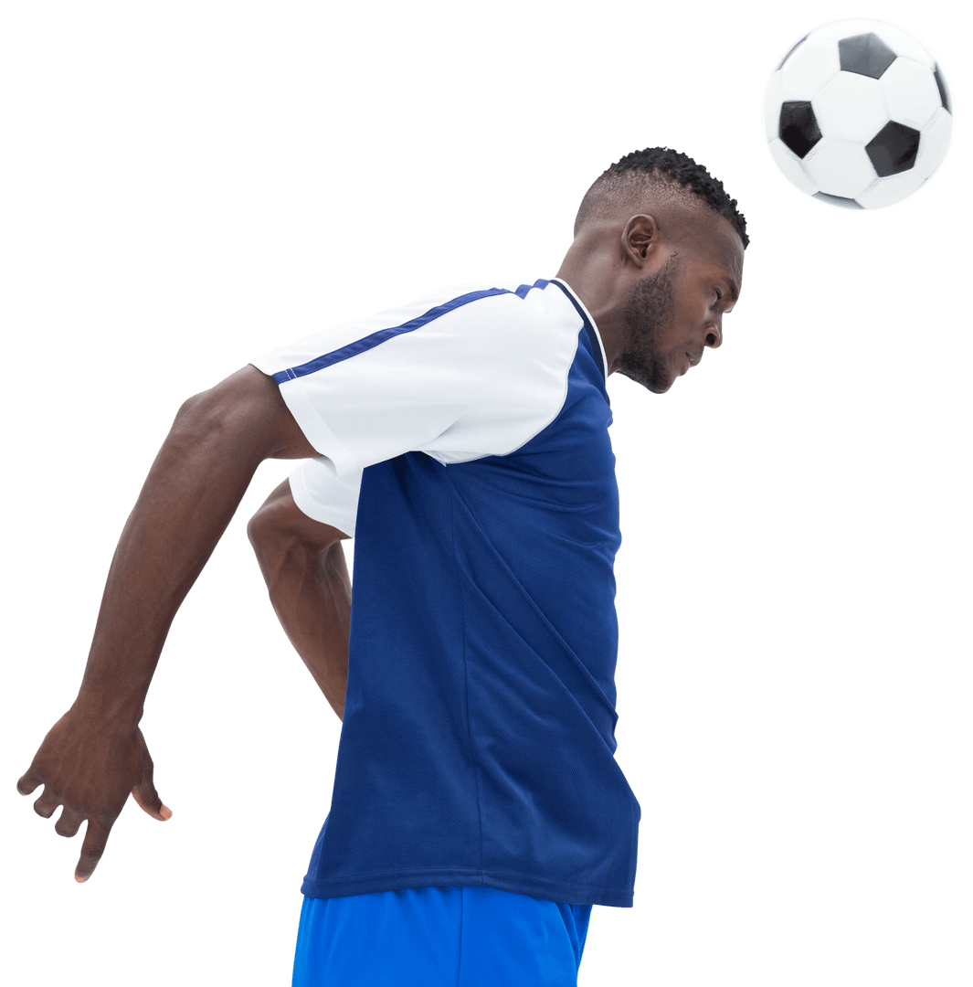 Transparent Football Player Performing Powerful Header