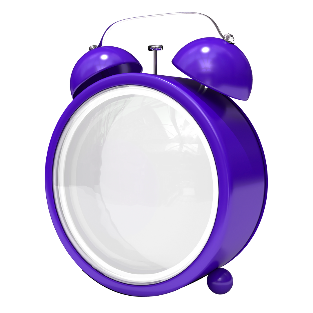 Transparent Purple Twin Bell Alarm Clock Isolated on White Background - Download Free Stock Images Pikwizard.com