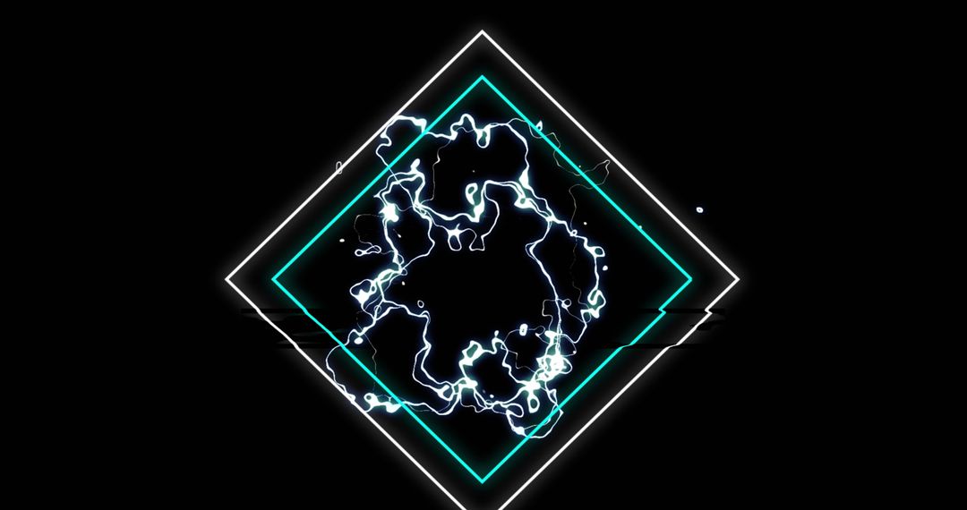 Neon Light Frames with Dynamic Electric Design on Black