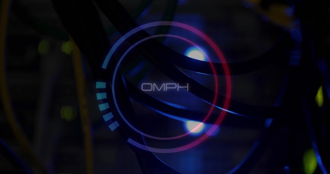 Digital Speedometer Overlay in Dark Server Room