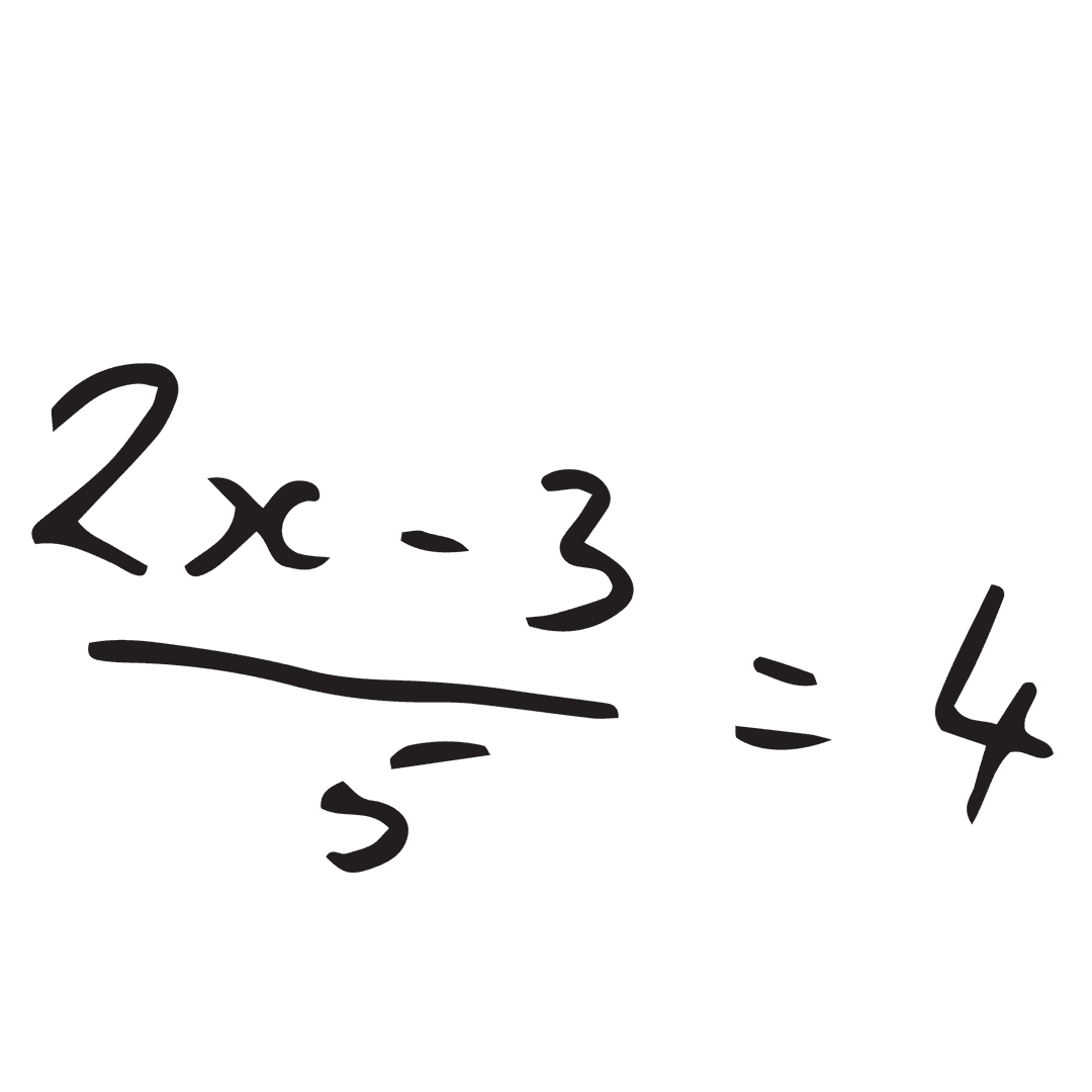 Handwritten Math Equation on Transparent Surface