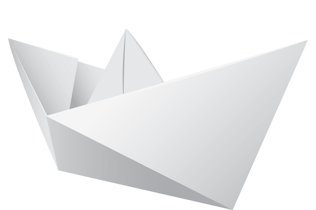 Origami Boat Isolated on Transparent Background