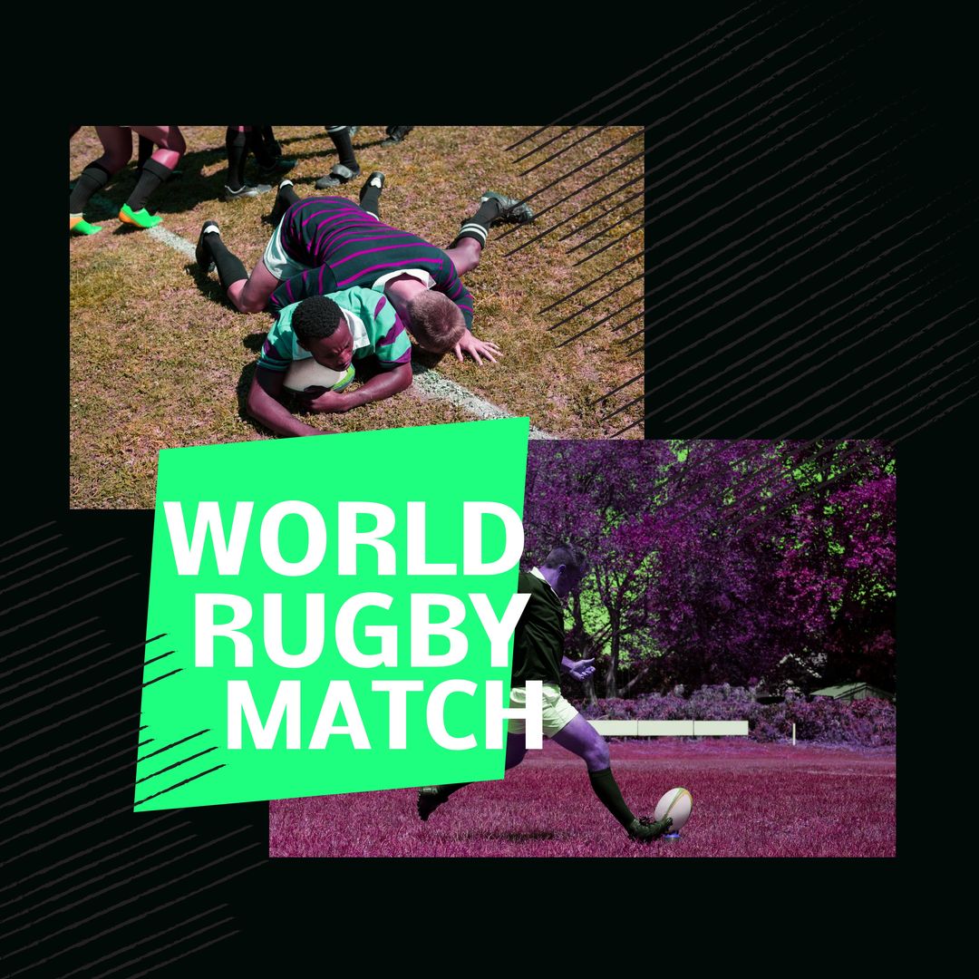 Dynamic World Rugby Players Competing in a High-Energy Match - Download Free Stock Templates Pikwizard.com