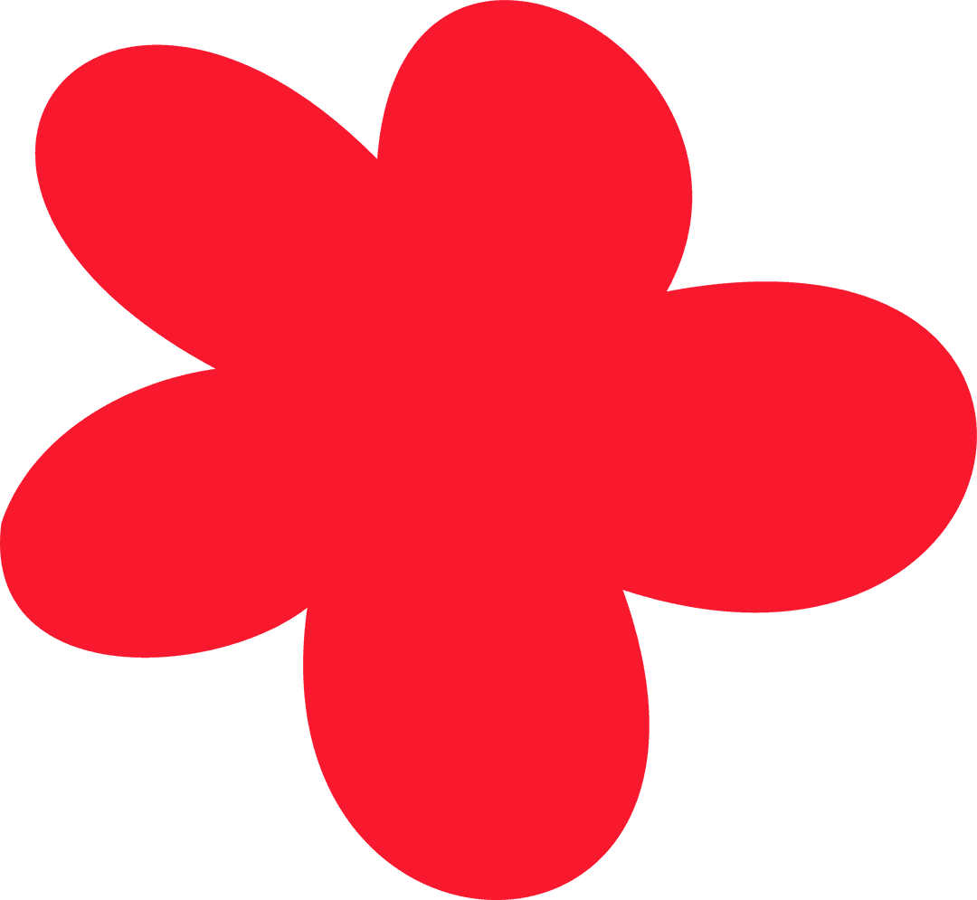 Red Flower-like Shape on Transparent Background