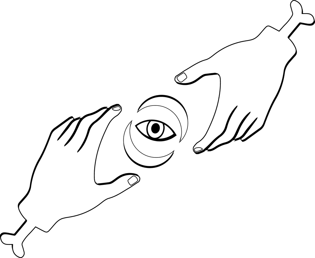 Transparent Surreal Art with Eye Symbolism in Monochrome