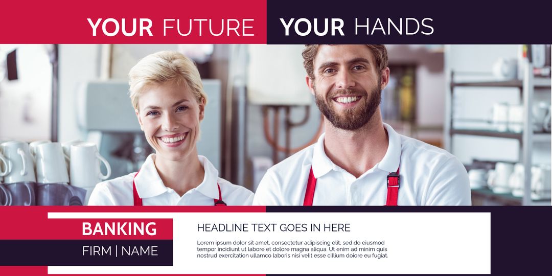 Smiling Professional Bank Employees in Modern Office Setting