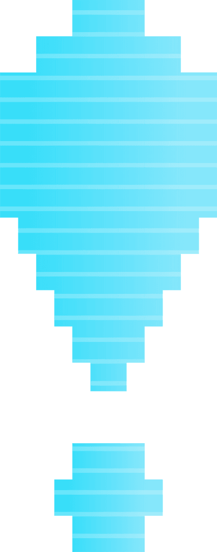 Turquoise Pixel Art Shapes on Transparent Background