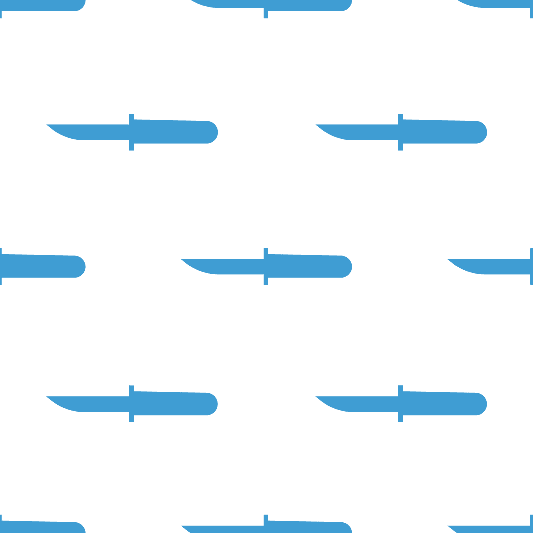 Blue Repeated Knife Pattern on Transparent Background