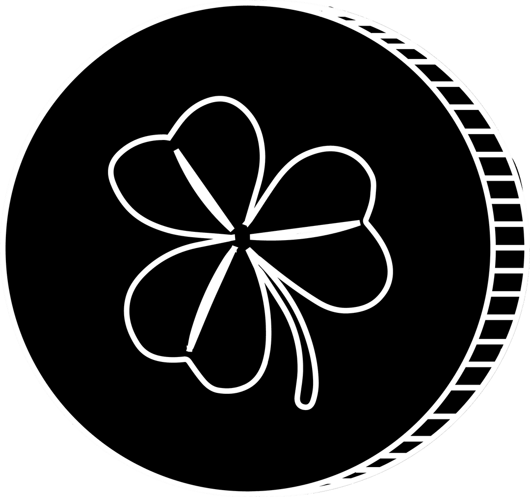 Transparent Four Leaf Clover Icon White Minimalist Token Design