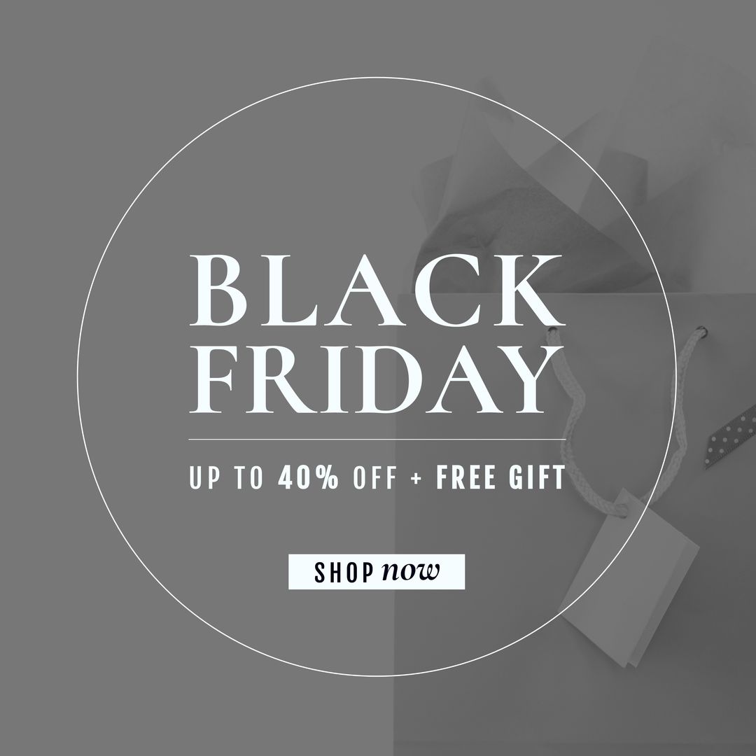 Composition of black friday sale offer text over present with ribbon - Download Free Stock Templates Pikwizard.com