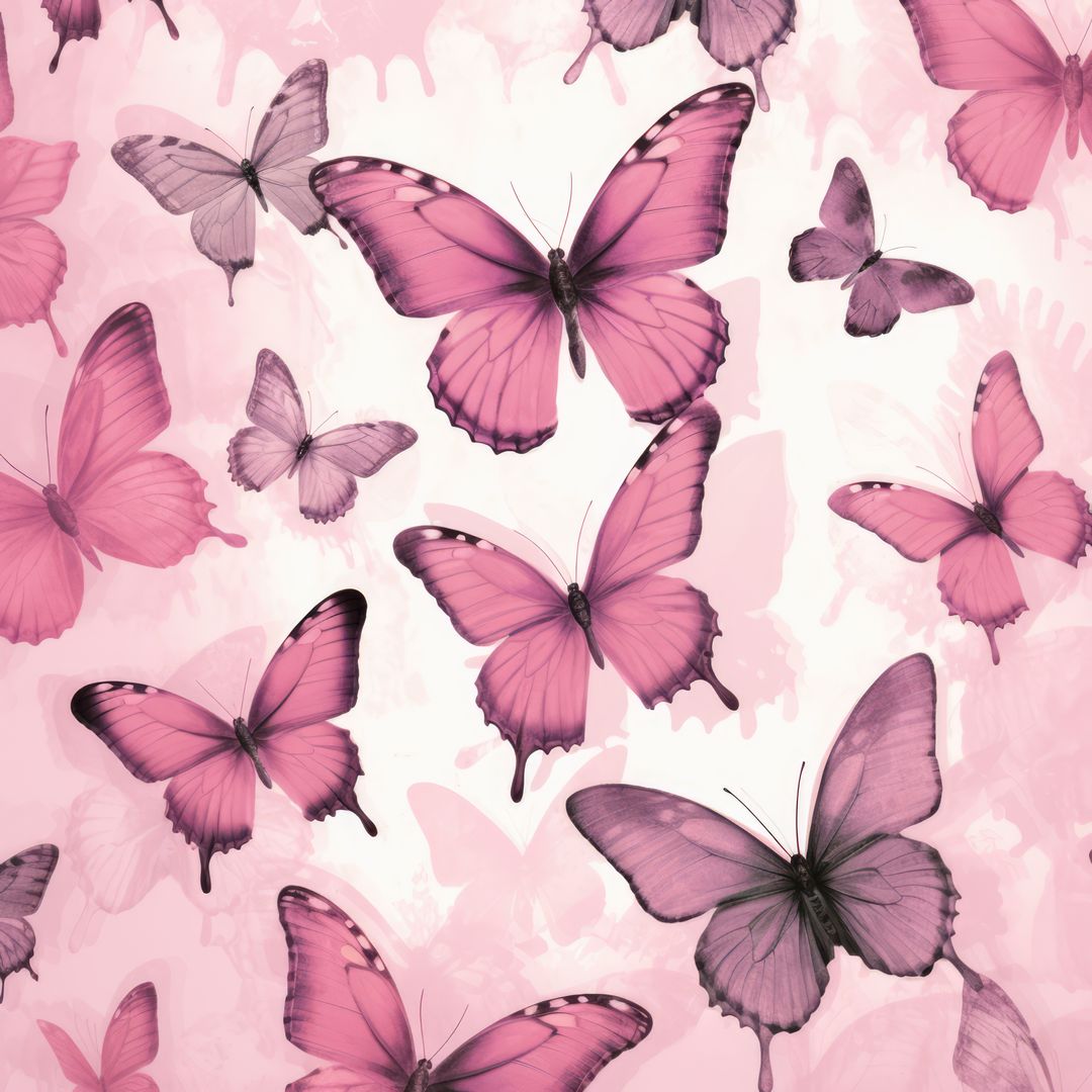 Full frame of pink butterflies on pink background, created using generative ai technology - Free Images, Stock Photos and Pictures on Pikwizard.com
