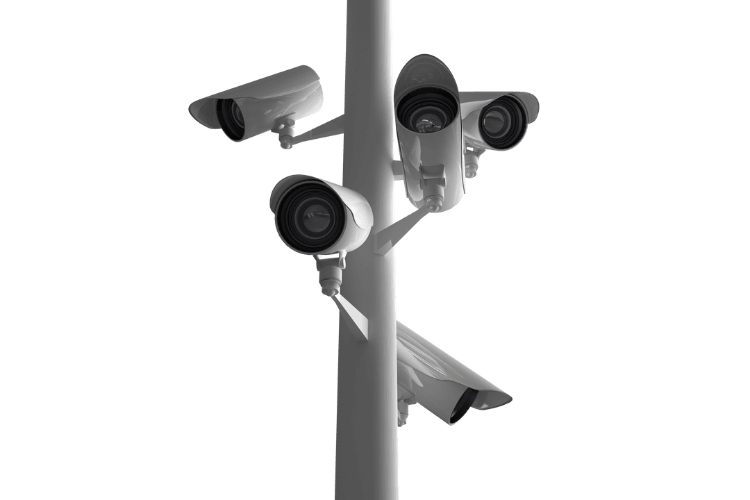 Transparent Pole with Security Cameras for Monitoring - Download Free Stock Images Pikwizard.com