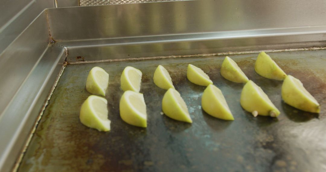 Fresh Apple Slices on Oven Tray Prepped for Baking - Free Images, Stock Photos and Pictures on Pikwizard.com