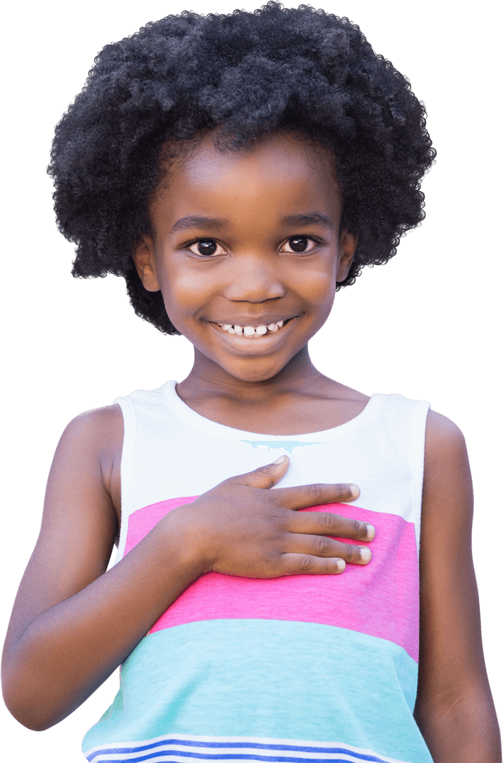 Smiling Girl Taking Oath on Transparent Background