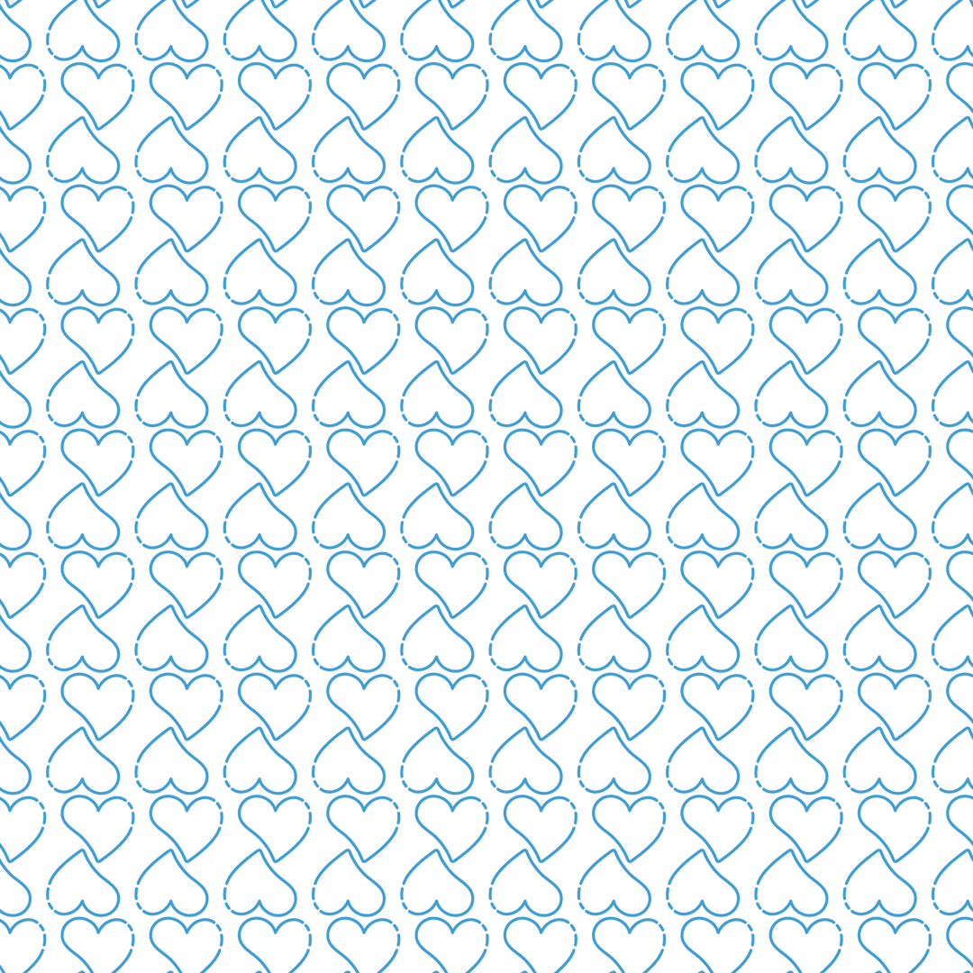 Blue Heart Pattern Seamless Design on Transparent Background