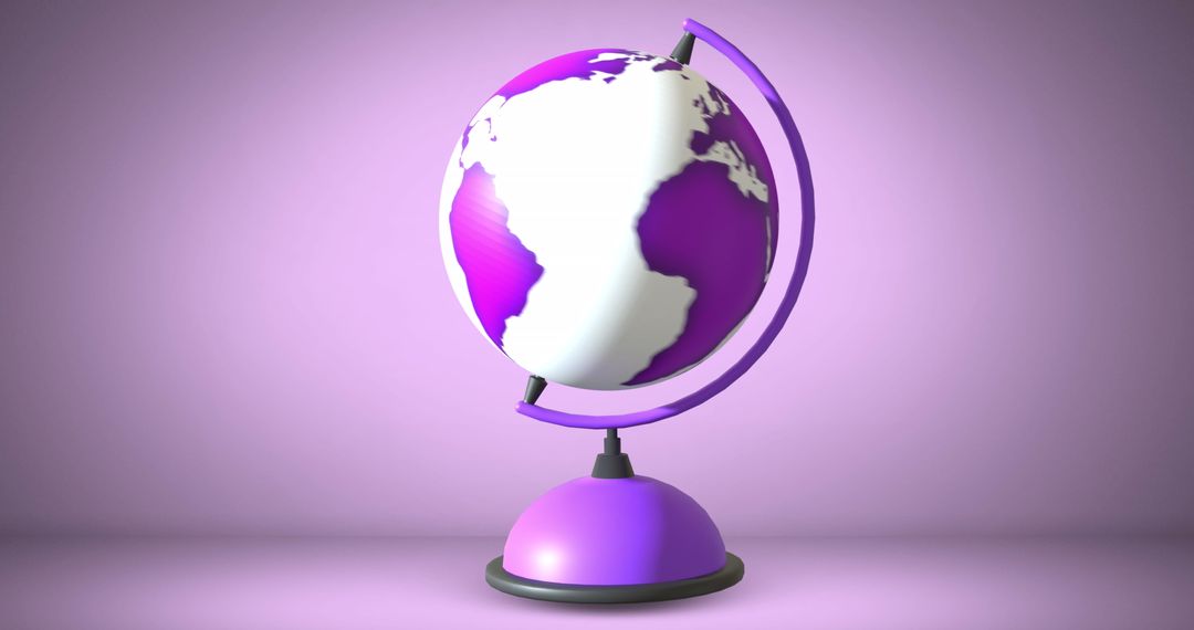 Digital Purple and White Globe on Soft Violet Background