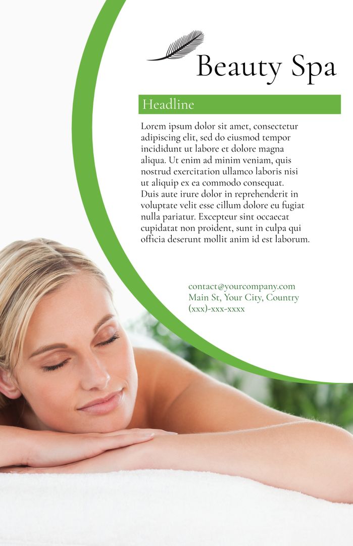 Spa Brochure Design with Relaxing Woman and Serene Theme