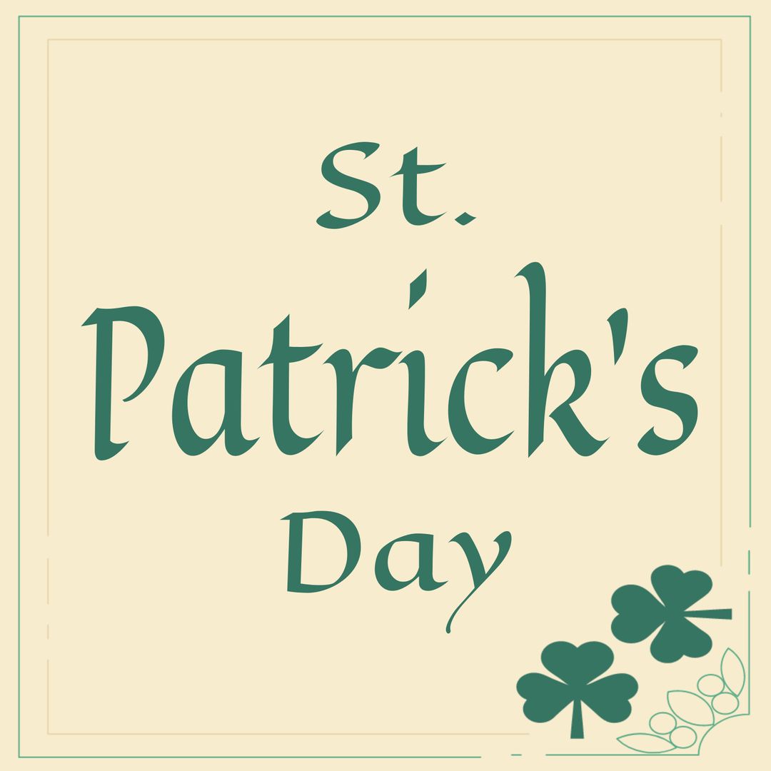 St. Patrick's Day Greeting with Clover Design Accents
