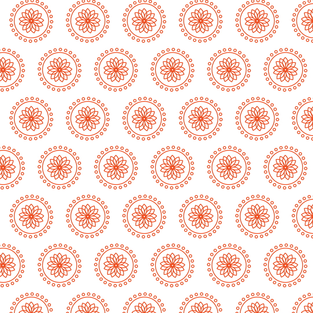 Seamless Red Rosettes Pattern on Transparent Background