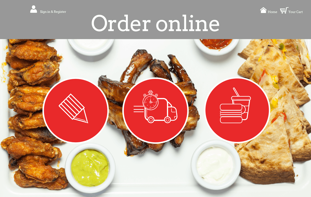 Order Online Transparent Food Illustration with Curated Fast Food Icons