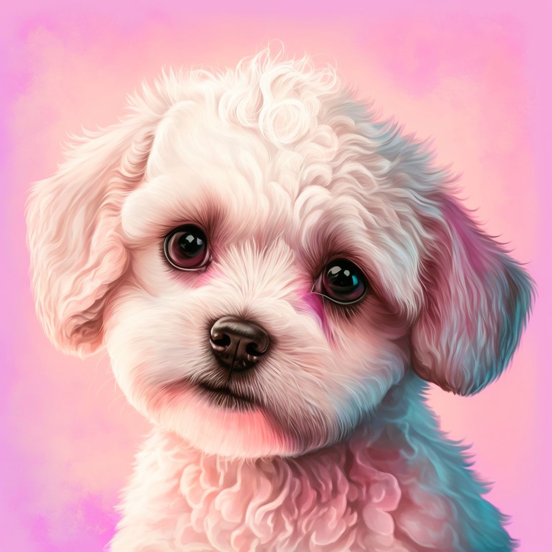 Portrait of cute dog on pink background, created using generative ai technology - Free Images, Stock Photos and Pictures on Pikwizard.com