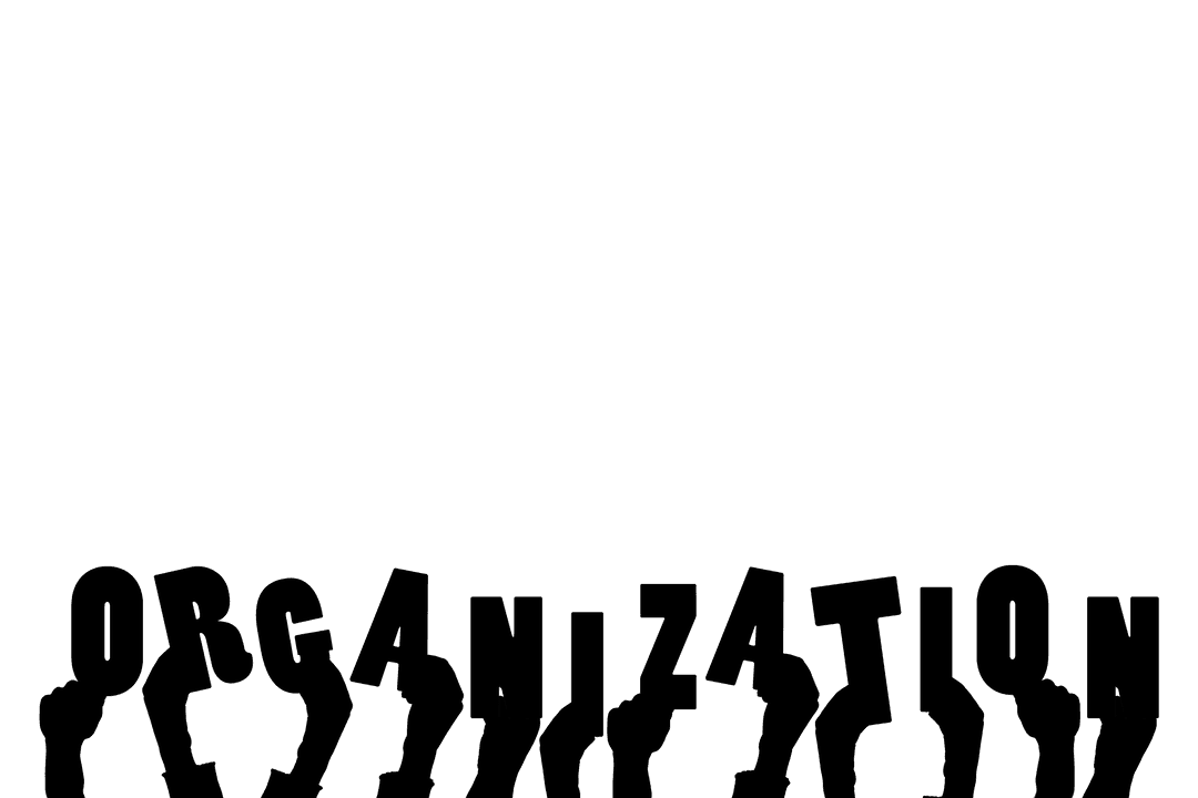 Hands Holding Organization Text on Transparent Background