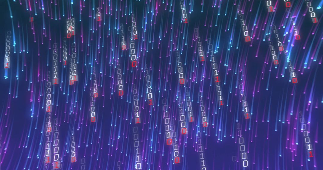 Binary Code Matrix Streams in Futuristic Cyberspace